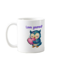 Liebe Sie selbst - Niedliche Eule-Tasse für Positi