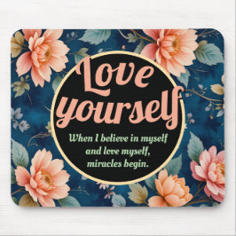 Liebe Sie selbst - Vintages Blumendesign Mousepad