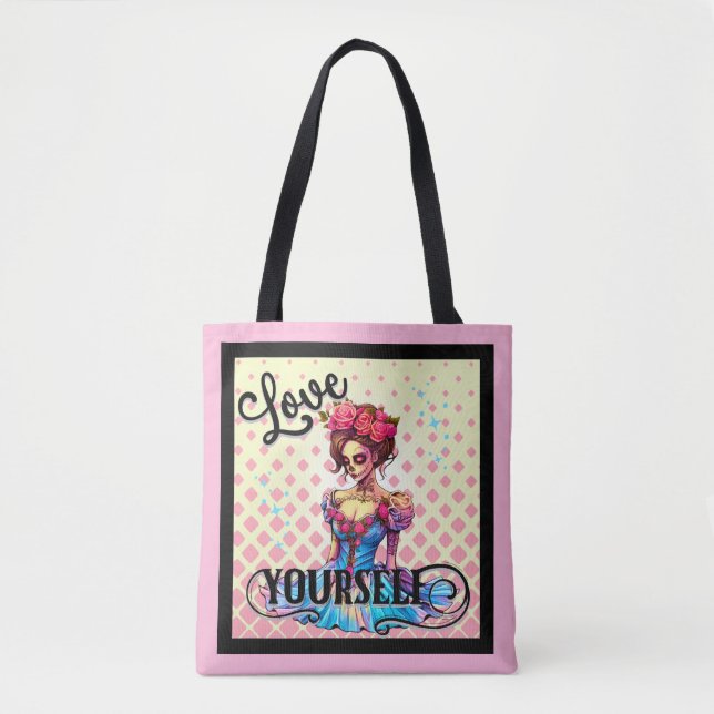 Liebe Sie selbst Zucker Schädel Tasche (Vorderseite)