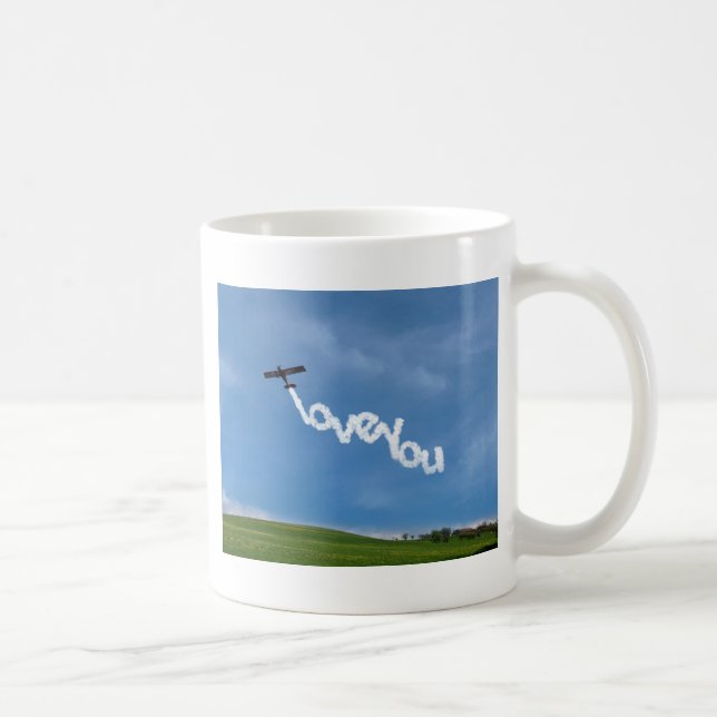 Liebe Sie Skywriting Kaffeetasse (Rechts)