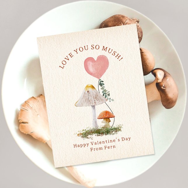 Liebe Sie so Mushroom-Klasse Valentine Postkarte (Von Creator hochgeladen)