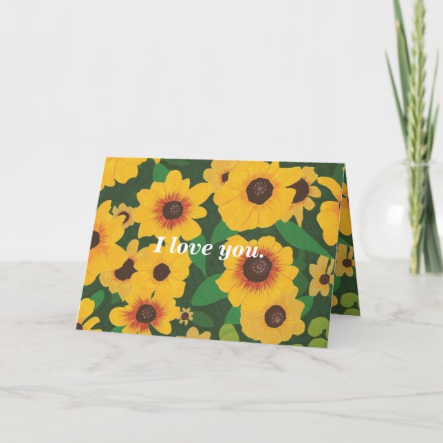 Liebe Sie, Sonnenblumen Eheschließungskarte Karte (Vorderseite)