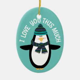 Liebe Sie Spaßpenguin-Weihnachtsgeschenk Keramikornament