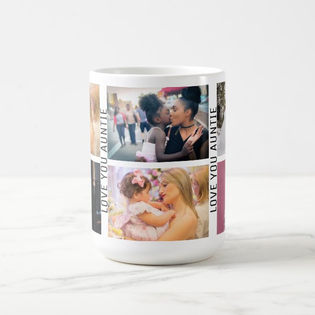 Liebe Sie Tante 6 Foto Custom Collage Tante Kaffeetasse (Mittel)