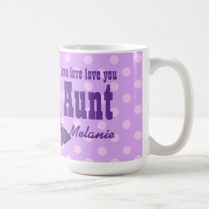 Liebe Sie TANTE lila Schmetterling V01H Kaffeetasse