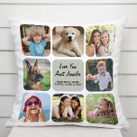 Liebe Sie tanzen Fotocollage Kissen<br><div class="desc">Für die beste Tante aller Zeiten ein personalisiertes Kissen-Sake kreieren. Dieses Design besticht durch moderne Linien mit acht abgerundeten Quadraten, die Fotos der Familie, ihren Namen und ihre Namen auf einem Salbeigrün abgerundeten Platz umrahmen.</div>