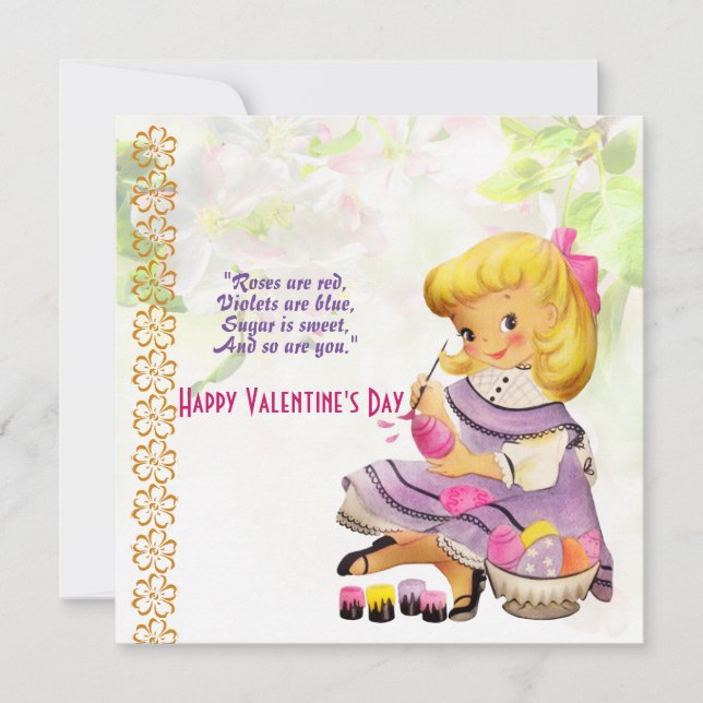 Liebe Sie Tochter Rustikale Blüte Vintag Valentine (Vorderseite)