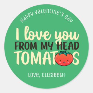 Liebe Sie Tomaten Funny Pun Niedlich Valentinstag Runder Aufkleber