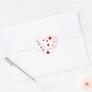 Liebe Sie, Valentine Herz-Aufkleber