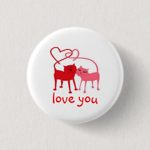 Liebe Sie Valentinerkatze Button