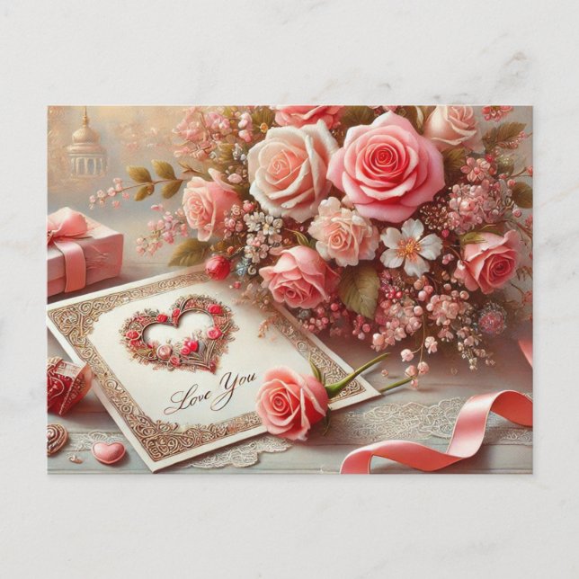 Liebe Sie Valentinstag Feiertagspostkarte (Vorderseite)