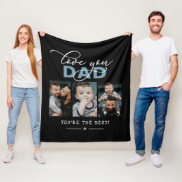 Liebe Sie Vater/Papa/Papa/Andere 3 Foto Benutzerde Fleecedecke