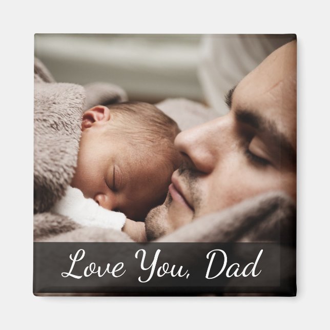 Liebe Sie, Vater, Vater und Baby Foto Magnet (Vorne)