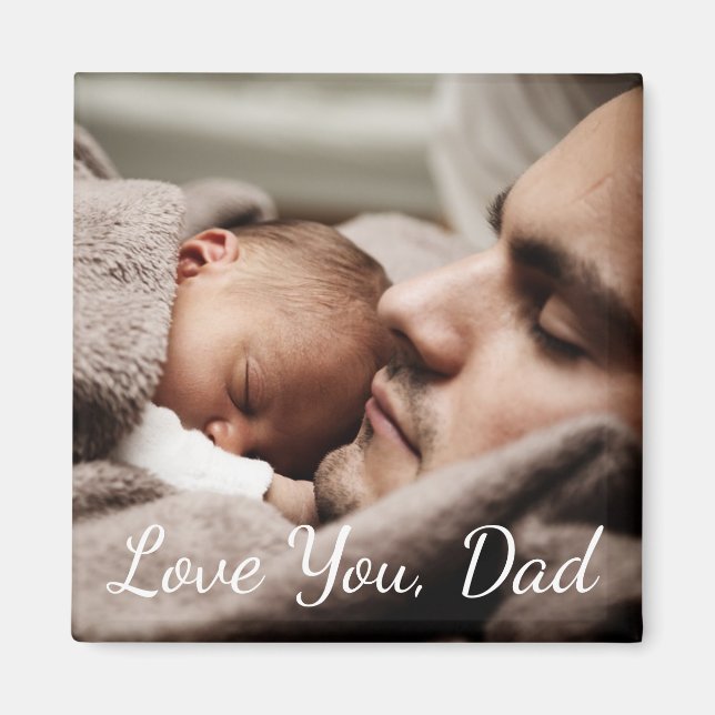 Liebe Sie, Vater, Vater und Baby Foto Magnet (Vorne)