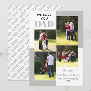 Liebe Sie Vater vier Fotos graue Vatertagskarte