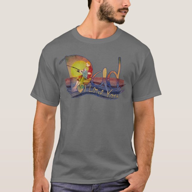 Liebe Sie Vatitextvater- und -sohnfischen-T - T-Shirt (Vorderseite)