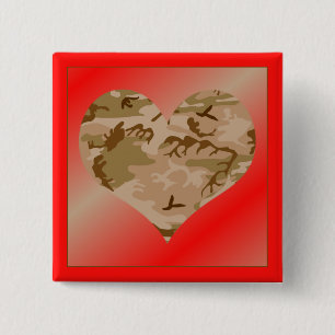 Liebe Sie Wüstengesund Camouflage Herzstück Valent Button