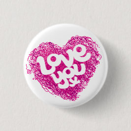 Liebe Sie x rosa Abzeichen Button