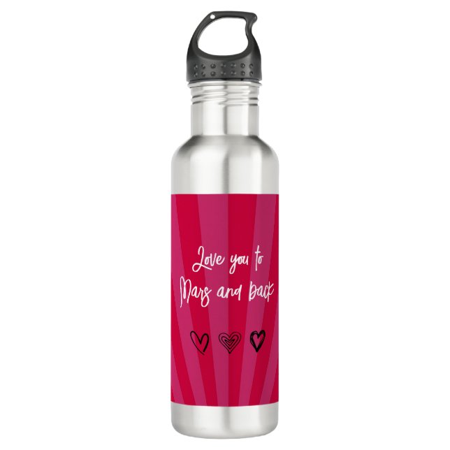 Liebe Sie zu Mars und zurück - Jubiläumsgeschenk Edelstahlflasche (Vorderseite)