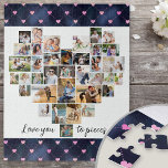 Liebe Sie zu Stücken Herz gestapelt 36 Foto Collag<br><div class="desc">Erstellen Sie Ihre eigene herzenförmige FotoCollage mit 36 Ihrer Lieblingsfotos, Hochzeitsfotos, Fotos etc. Das Design ist mit niedlicher Beschriftung versehen, "Liebe in Stücke" in handgeschriebener Schrift. Die Collage besteht aus einer Vielzahl von Landschafts-, Porträt- und Rechteckformaten, um Ihnen viele Möglichkeiten zu geben, Ihr eigenes Foto zu platzieren. Perfekt für Freunde...</div>