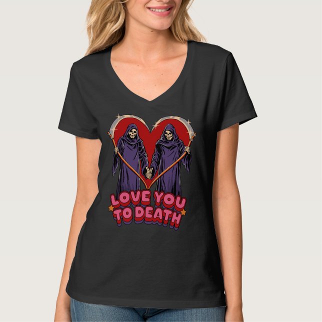 Liebe Sie zu Tode Jungs & Girls Neues Halloween 20 T-Shirt (Vorderseite)