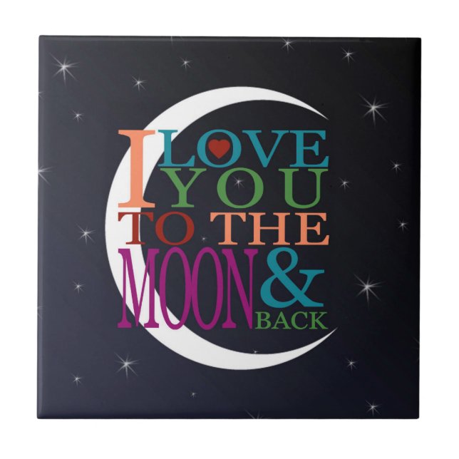 Liebe Sie zum Mond u. zur Rückseite Fliese (Vorderseite)