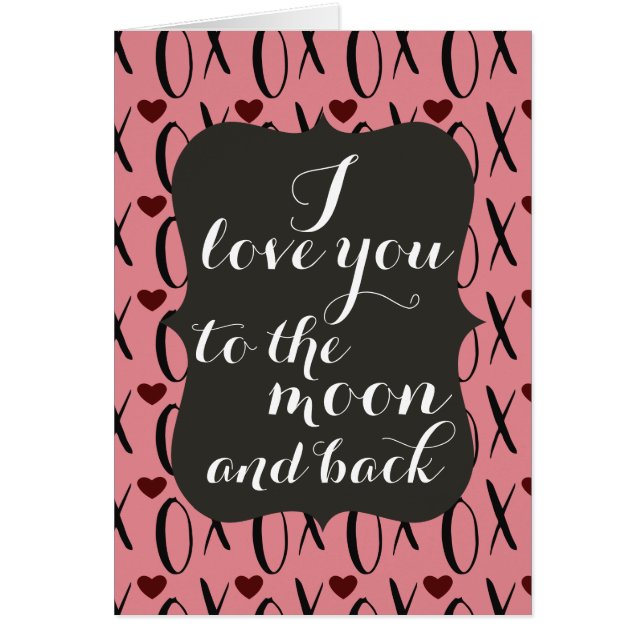 Liebe Sie zum Mond und zum hinteren XOXO (Vorne)