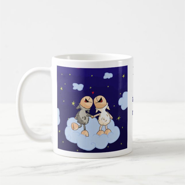 Liebe Sie zum Mond und zur hinteren Reihe Kaffeetasse (Links)
