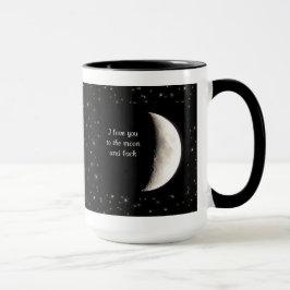 Liebe Sie zum Mond und zur hinteren Tasse