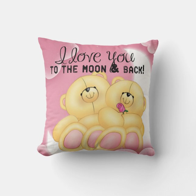 Liebe Sie zum Mond und zur Rückseite Kissen (Vorderseite)