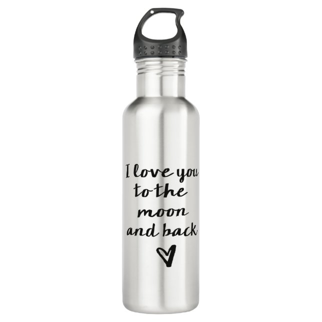 Liebe Sie zum Mond und zur Rückseite Trinkflasche (Vorderseite)