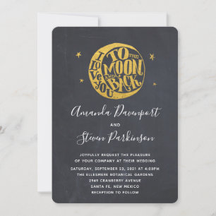 Liebe Sie zum Mond und zurück Goldene Hochzeit Einladung