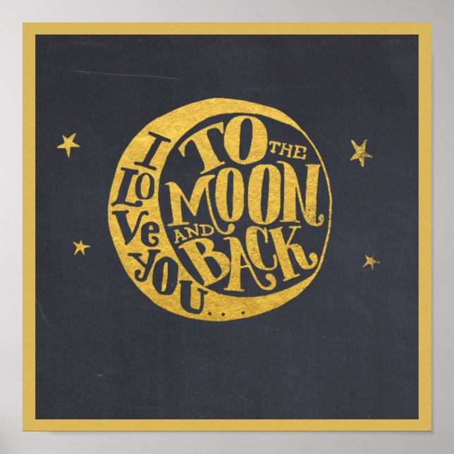 Liebe Sie zum Mond und zurück Niedliche Romantik Poster (Vorne)