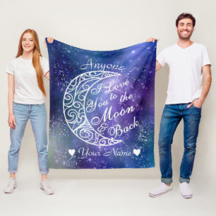 Liebe Sie zum Mond und zurück Personalisiert Fleecedecke