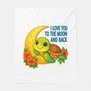 Liebe Sie zum Mond und zurück zur Babyschildkröte Fleecedecke