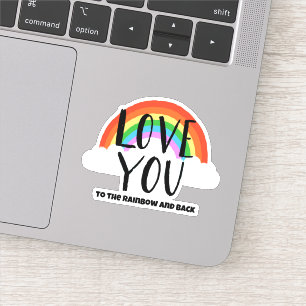 Liebe Sie zum Regenbogen und zurück Aufkleber