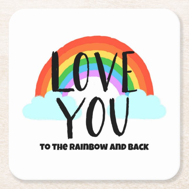 Liebe Sie zum Regenbogen und zurück Rechteckiger Pappuntersetzer (Vorderseite)