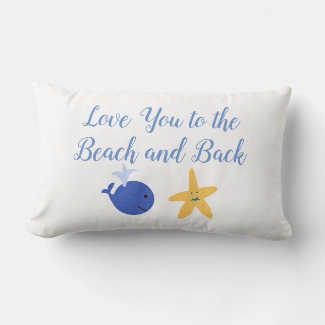 Liebe Sie zum Strand und zurück Whale Kissen (Vorderseite)