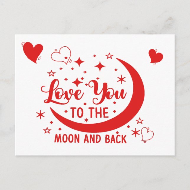 Liebe Sie zur Mond- und Zurück-Postkarte Postkarte (Vorderseite)