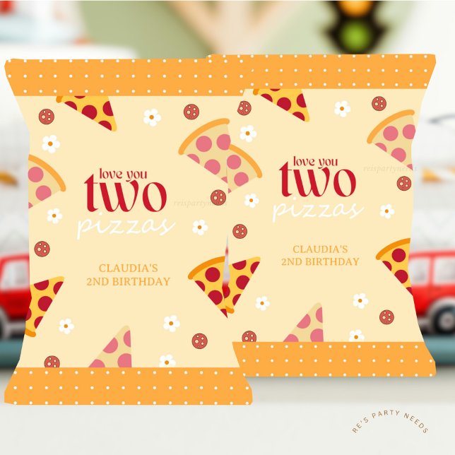Liebe Sie zwei Pizzen bevorzugen Chip Bag Wrapper Flyer (Pizza Party Chip Bag, Pizza Birthday Loot Bag, Pizza 2nd Birthday
)
