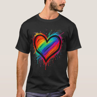 Liebe siegt Graffiti-Herz T-Shirt