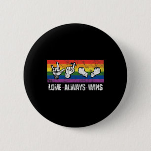 Liebe siegt immer Asl Gehörlosigkeitsbewusstsein L Button