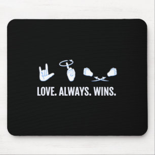 Liebe siegt immer Gebärdensprache Gehörlosigkeitsb Mousepad