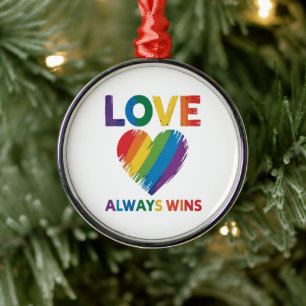 Liebe siegt immer LGBT Ornament Aus Metall