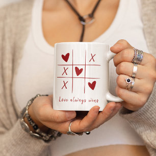 Liebe siegt immer Zitat l Rotes Herz Spielerei  Kaffeetasse