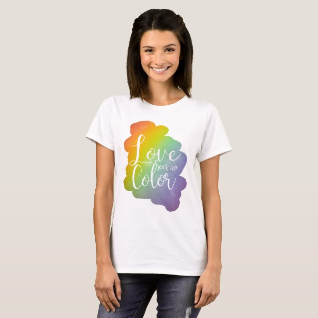 Liebe sieht keinen farbigen Inspirationsquellen-Re T-Shirt (Vorne ganz)