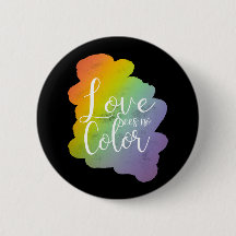 Liebe sieht keinen Farbquotenknopf Rainbow Black