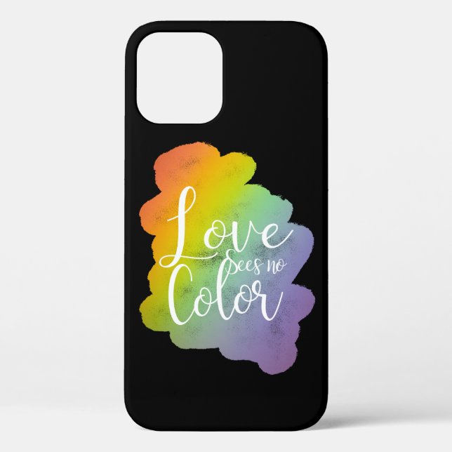 Liebe sieht keinen Farbquotenknopf Rainbow Black Case-Mate iPhone Hülle (Rückseite)