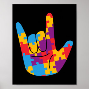 Liebe Signage Language Autismus Awareness Support Poster