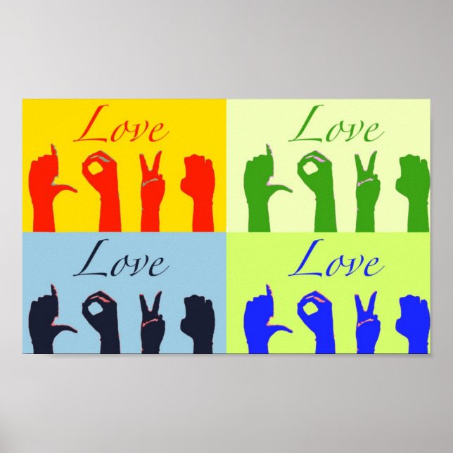 Liebe signiert Pop Art Poster (Vorne)